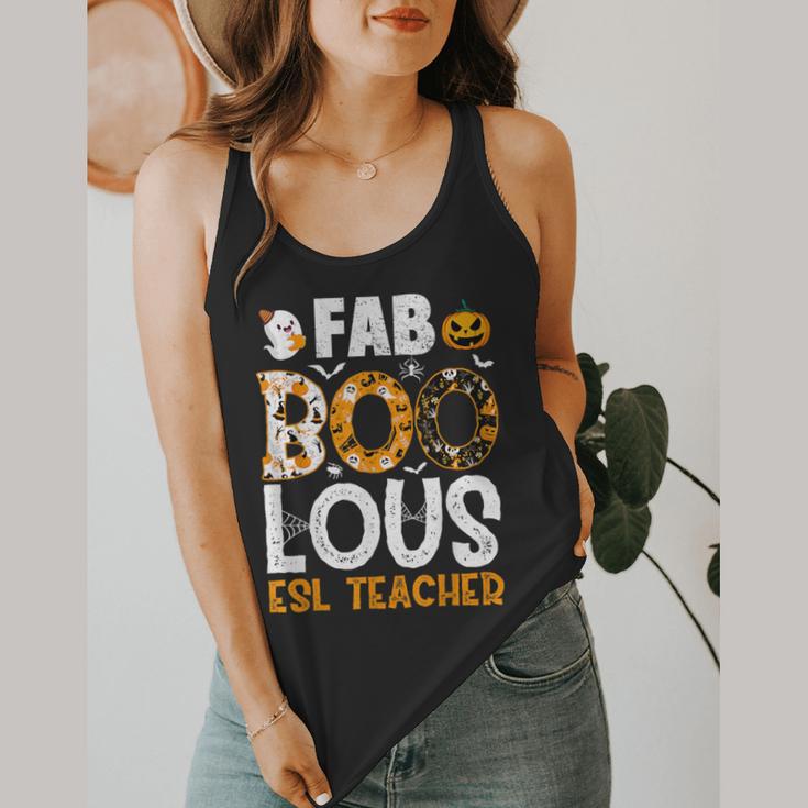 Faboolous ESL ESOL Teacher Spooky Teacher Halloween Costume For Men Women Flowy Tank, funny design