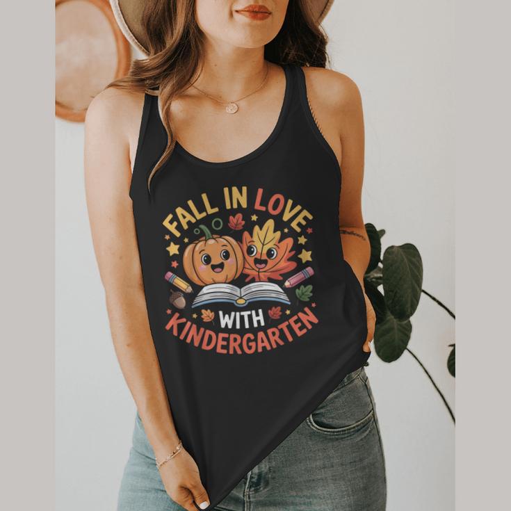 Fall In Love With Kindergarten Autumn Kindergarten Teacher Flowy Tank, funny design Fall In Love With Kindergarten Autumn Kindergarten Teacher Flowy Tank, funny design