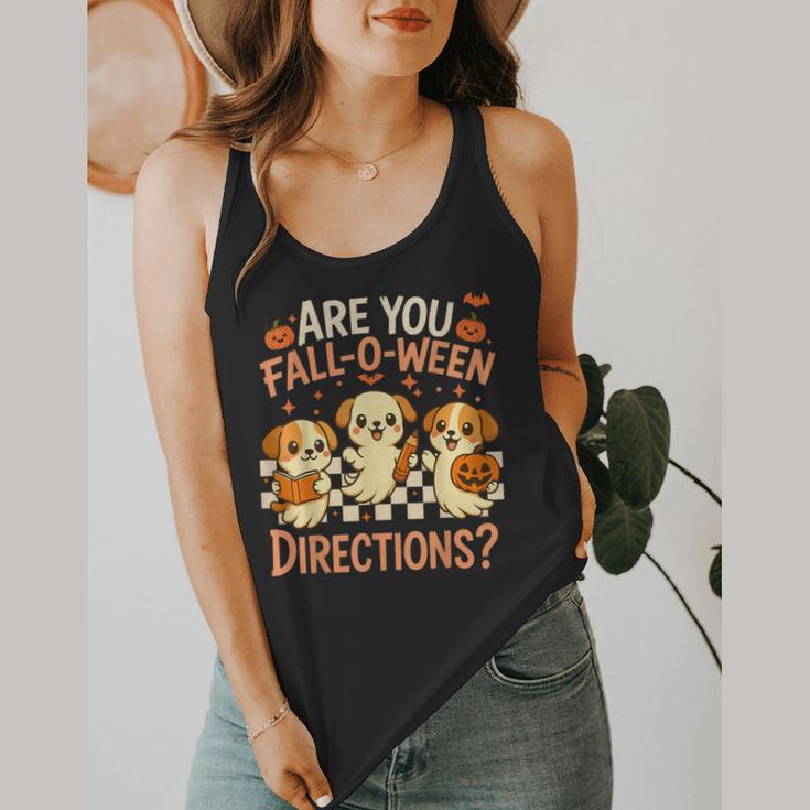 Are You Fall O Ween Directions Teacher Halloween Dog Ghost Flowy Tank, funny design Are You Fall O Ween Directions Teacher Halloween Dog Ghost Flowy Tank, funny design