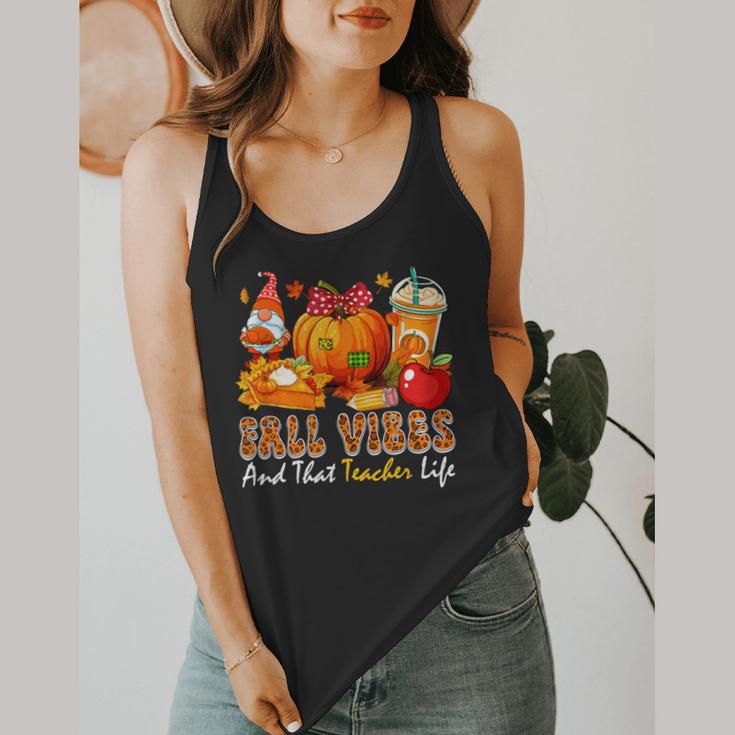 Fall Vibes Costume Teacher Thanksgiving Leopard Gnome Flowy Tank, funny design