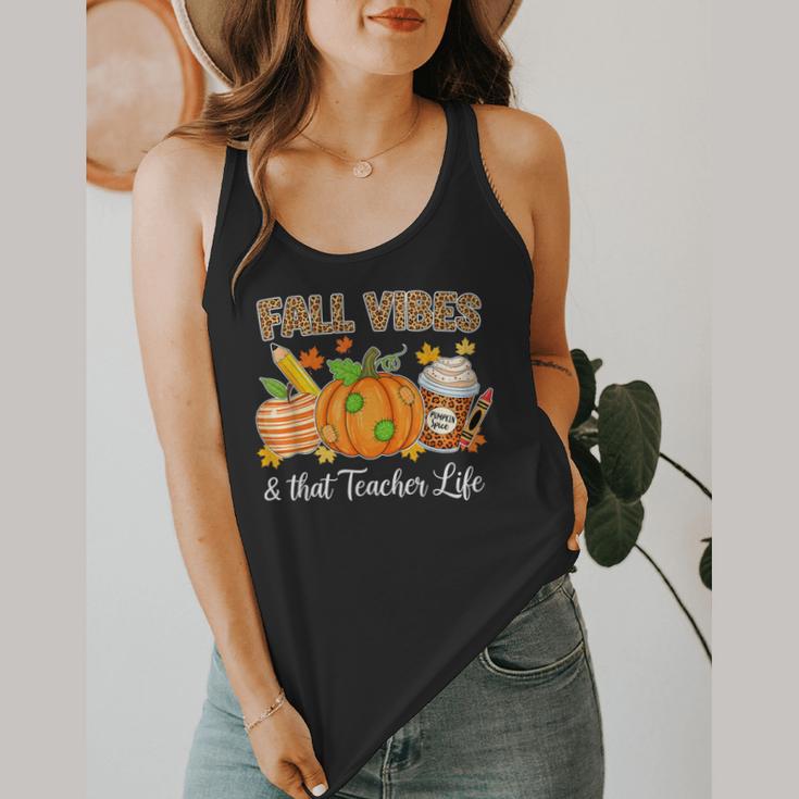 Fall Vibes And That Teacher Life Autumn Thanksgiving Flowy Tank, funny design Fall Vibes And That Teacher Life Autumn Thanksgiving Flowy Tank, funny design