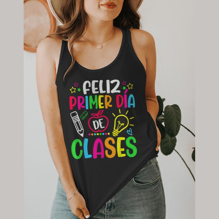 Feliz Primer Dia De Clases Kids Girl Teacher Spanish School Flowy Tank, funny design