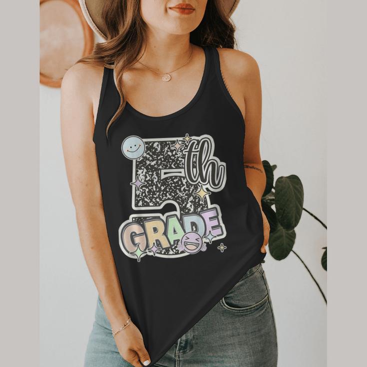 First Day Of Fifth Grade Composition Notebook Teacher Flowy Tank, funny design