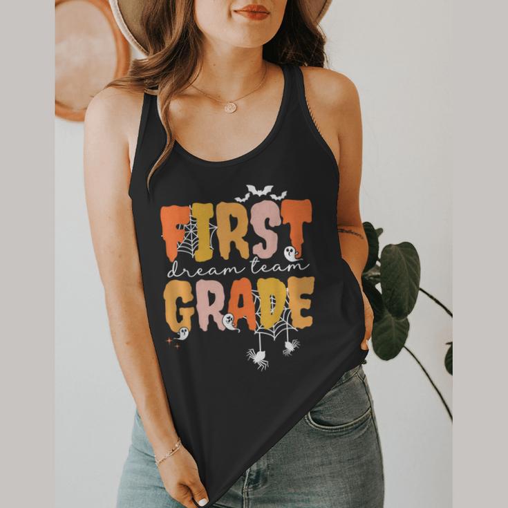 First Grade Dream Retro Team Fall Halloween Spooky Teachers Flowy Tank, funny design First Grade Dream Retro Team Fall Halloween Spooky Teachers Flowy Tank, funny design