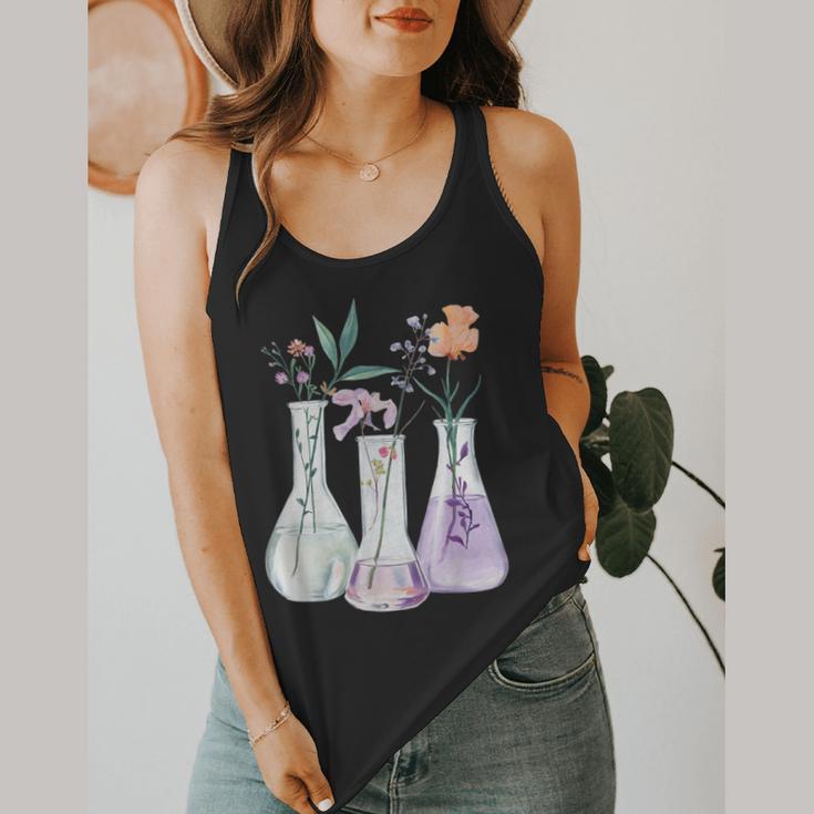 Flowers Test Tube Chemistry Student Science Teacher Women Flowy Tank, funny design Flowers Test Tube Chemistry Student Science Teacher Women Flowy Tank, funny design