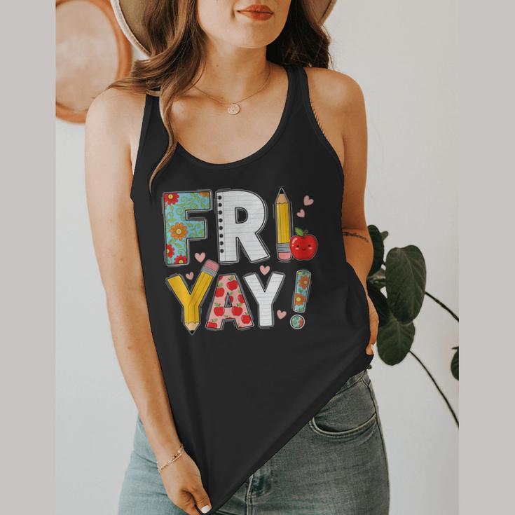 Fri Yay Teacher Happy Friday Friyay Weekend Back To School Flowy Tank, funny design Fri Yay Teacher Happy Friday Friyay Weekend Back To School Flowy Tank, funny design
