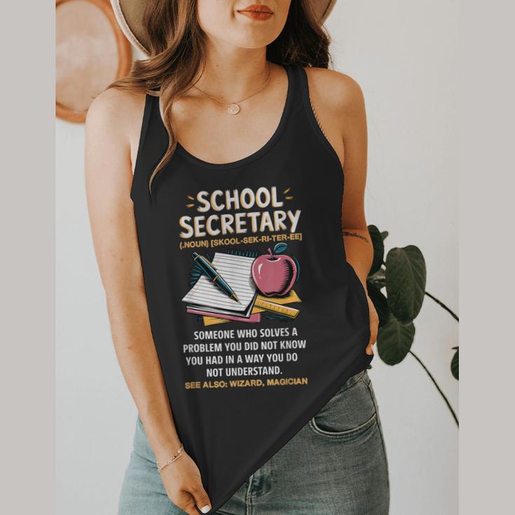 Front Office Teacher Admin Meaning School Secretary Flowy Tank, funny design