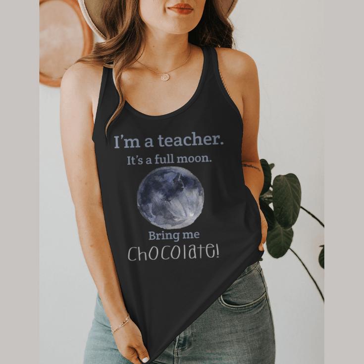 Full Moon Teacher Humor For Men Women Girls Kids Flowy Tank, funny design
