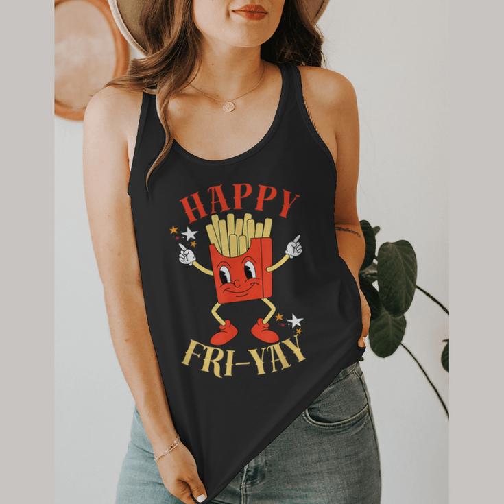 Fun Teacher Happy Fri Yay French Fries Friday Lovers Flowy Tank, funny design