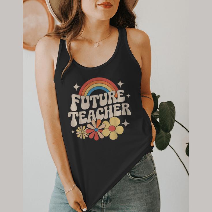 Future Teacher Kids Youth Girls Rainbow Pre-k Kindergarten Flowy Tank, funny design