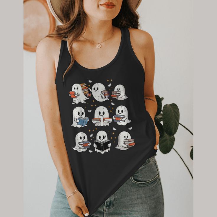 Ghosts With Books Library Halloween Men Women Kids Teacher Flowy Tank, funny design Ghosts With Books Library Halloween Men Women Kids Teacher Flowy Tank, funny design