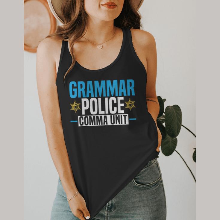 Grammar Police Comma Unit English Teacher Grammar Teacher For Men Women Flowy Tank, funny design