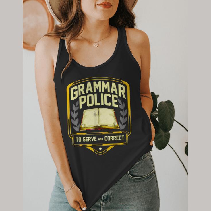 Grammar Police To Serve And Correct English Teacher Flowy Tank, funny design Grammar Police To Serve And Correct English Teacher Flowy Tank, funny design
