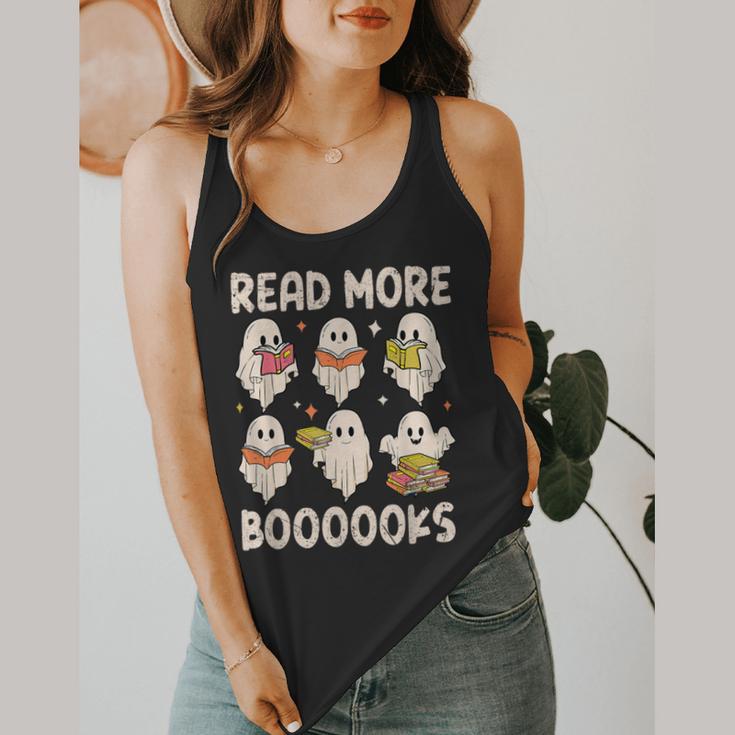 Groovy Halloween Ghost Read More Boooooks Librarian Teacher For Men Women Kids Flowy Tank, funny design Groovy Halloween Ghost Read More Boooooks Librarian Teacher For Men Women Kids Flowy Tank, funny design