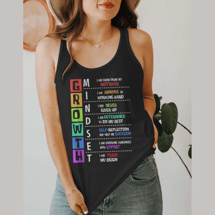 Growth Mindset Positive Motivational Classroom Teacher Learn Flowy Tank, funny design