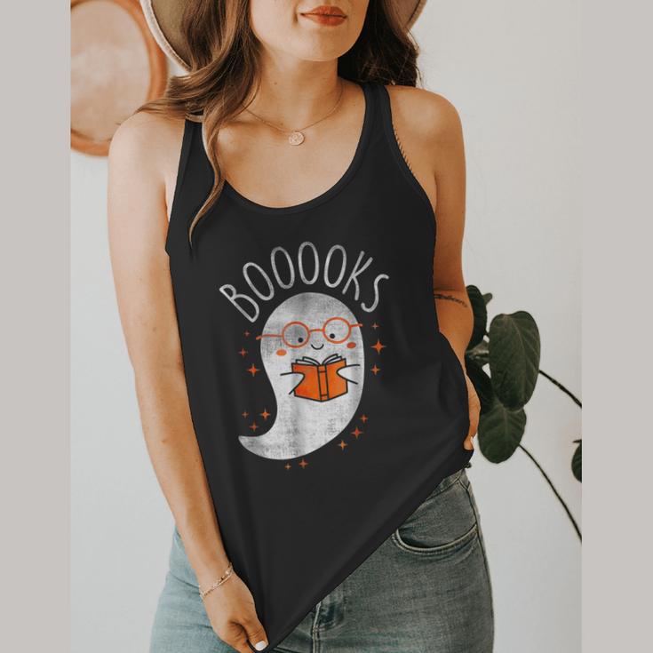 Halloween Cute Ghost Book Reading Teacher Flowy Tank, funny design Halloween Cute Ghost Book Reading Teacher Flowy Tank, funny design