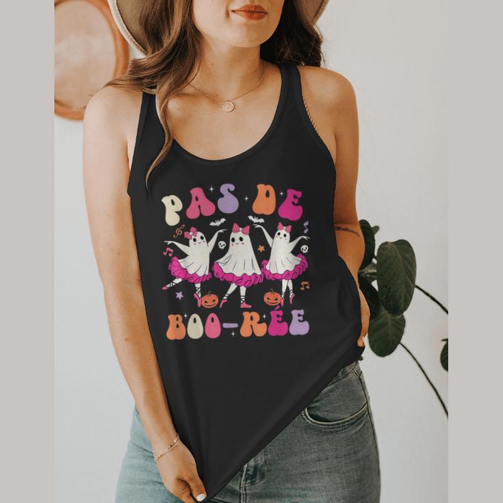 Halloween Dance Teacher Pas De Boo-Ree Ghost Ballet Dancer Flowy Tank, funny design