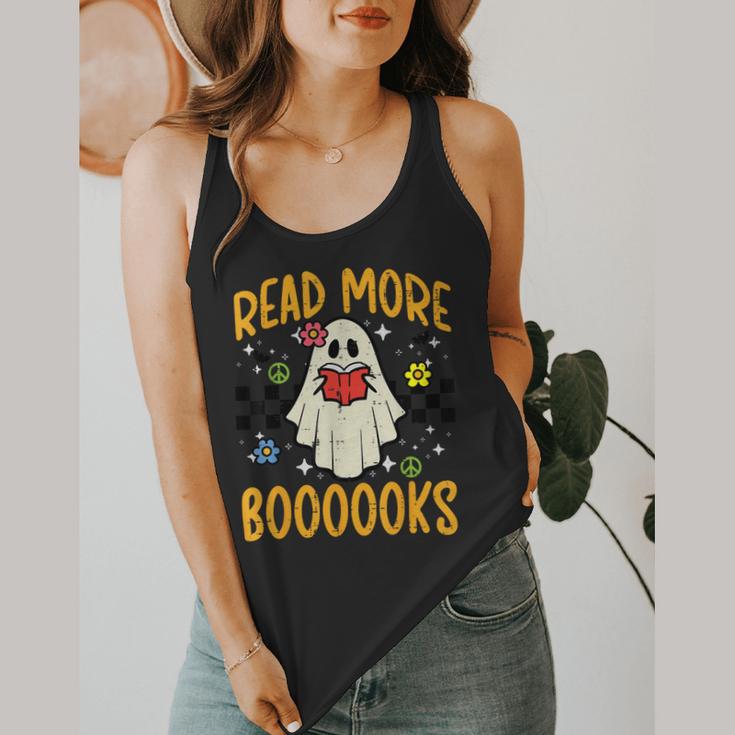 Halloween Read More Books Retro Costume Teacher Women Girls Flowy Tank, funny design Halloween Read More Books Retro Costume Teacher Women Girls Flowy Tank, funny design