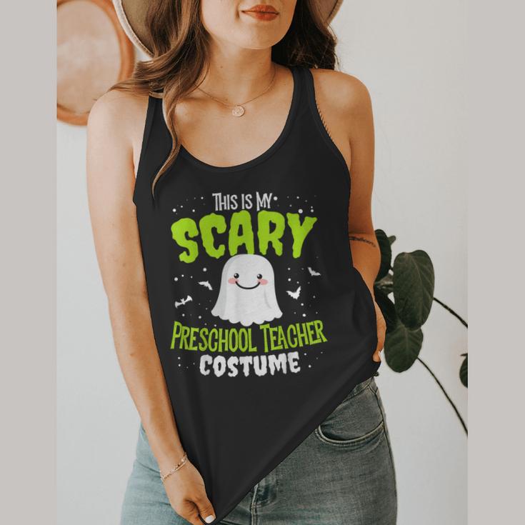 Halloween This Is My Scary Preschool Teacher Custome For Men Women Kids Flowy Tank, funny design