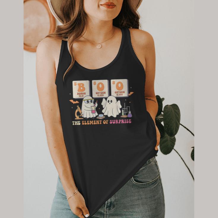 Halloween Science Teacher Boo Ghost The Element Of Surprise Flowy Tank, funny design Halloween Science Teacher Boo Ghost The Element Of Surprise Flowy Tank, funny design