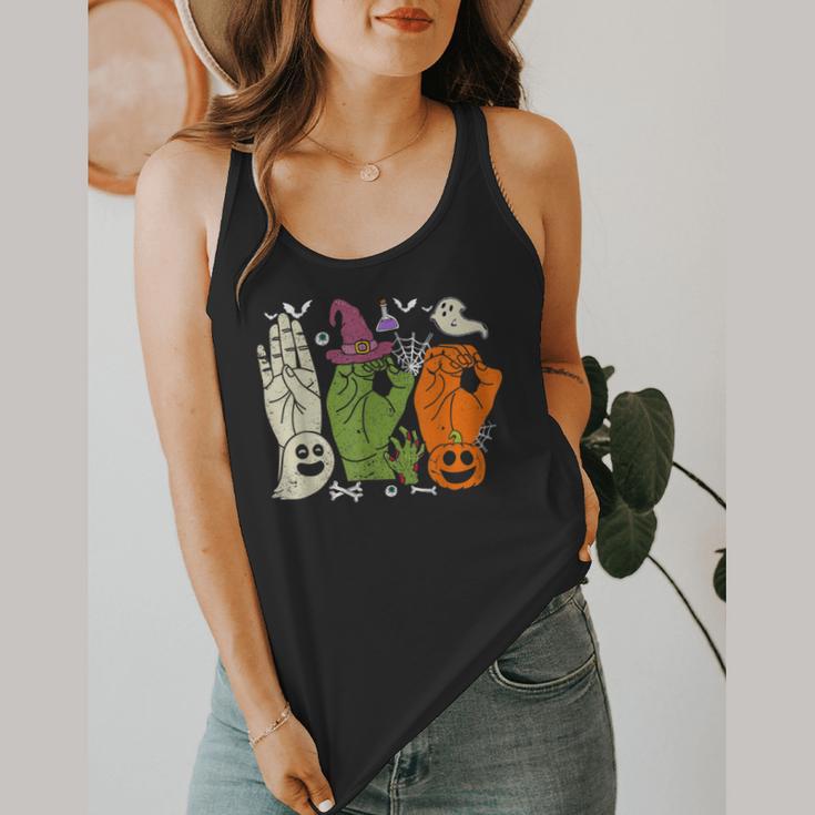 Halloween SPED Teacher Boo In ASL Boo Hands Sign Language Flowy Tank, funny design Halloween SPED Teacher Boo In ASL Boo Hands Sign Language Flowy Tank, funny design
