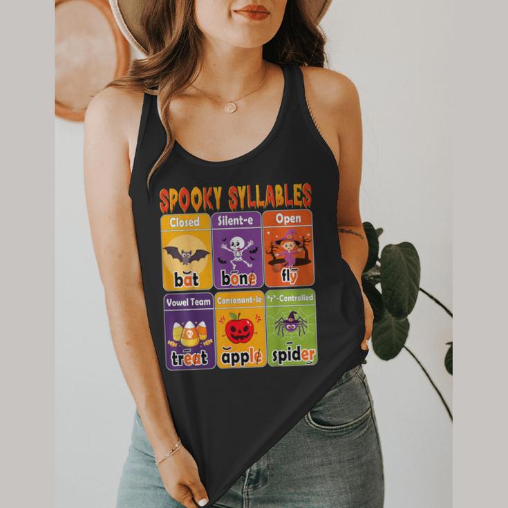 Halloween Spooky Syllable Types Teacher Educational Flowy Tank, funny design