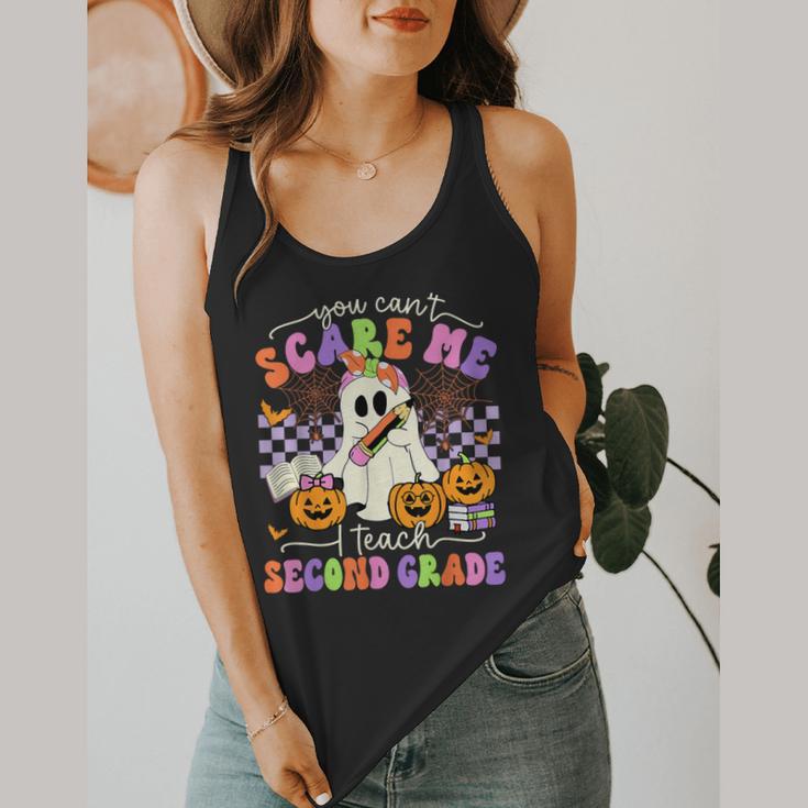Halloween Teacher You Can't Scare Me I Teach Second Grade Flowy Tank, funny design