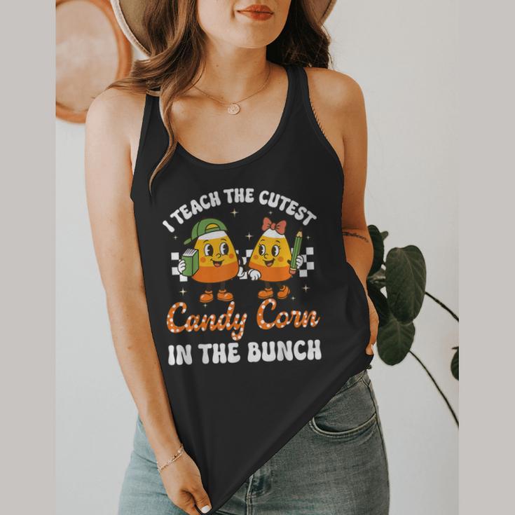 Halloween Teacher Cutest Candy Corn Groovy Spooky Teachers Flowy Tank, funny design Halloween Teacher Cutest Candy Corn Groovy Spooky Teachers Flowy Tank, funny design