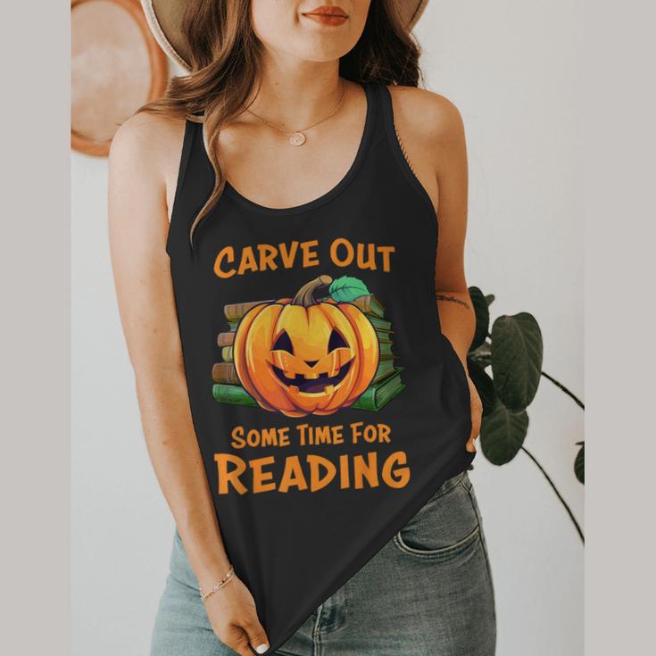 Halloween Teacher Librarian Pumpkin Reading Books Men Women Kids Flowy Tank, funny design Halloween Teacher Librarian Pumpkin Reading Books Men Women Kids Flowy Tank, funny design