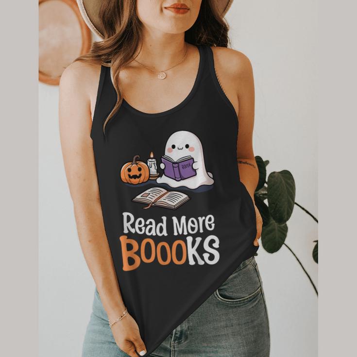 Halloween Teacher Women Cute Reading Ghost Read More Books Flowy Tank, funny design Halloween Teacher Women Cute Reading Ghost Read More Books Flowy Tank, funny design