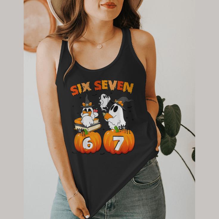 Haunted By 67 Boo Ghost Pumpkin Halloween Teacher Flowy Tank, funny design Haunted By 67 Boo Ghost Pumpkin Halloween Teacher Flowy Tank, funny design
