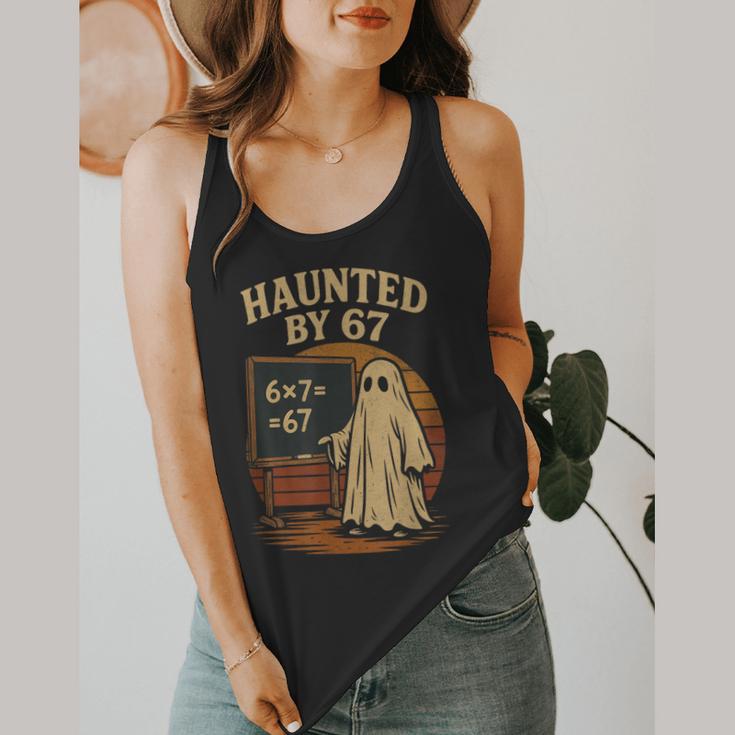 Haunted By 67 Ghost Math Joke Student Halloween Nerd Teacher Flowy Tank, funny design