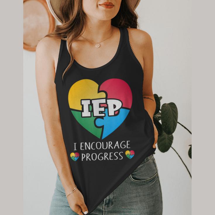 IEP I Encourage Progress Special Education School Teacher Flowy Tank, funny design