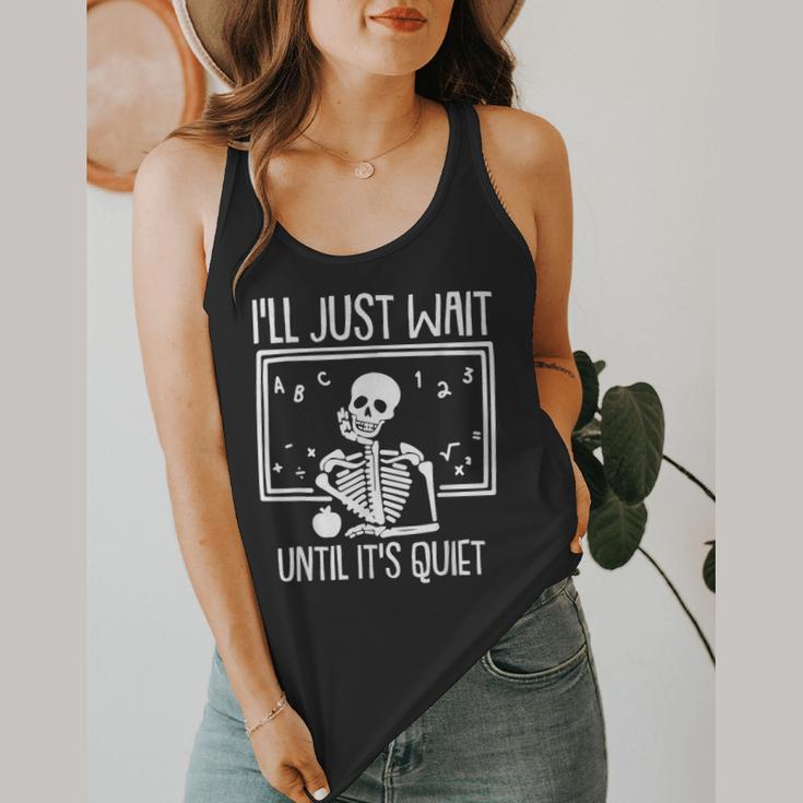Ill Just Wait Until Its Quiet Teacher Lazy Halloween Costume Flowy Tank, funny design Ill Just Wait Until Its Quiet Teacher Lazy Halloween Costume Flowy Tank, funny design