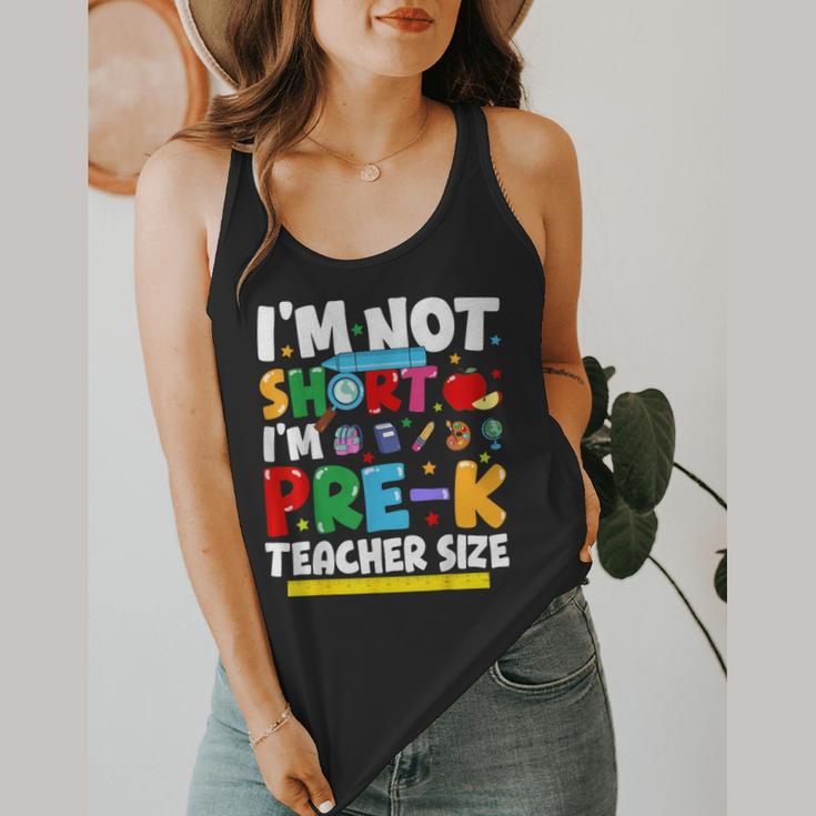 I'm Not Short I'm Pre-K Teacher Size Back To School Teacher Flowy Tank, funny design
