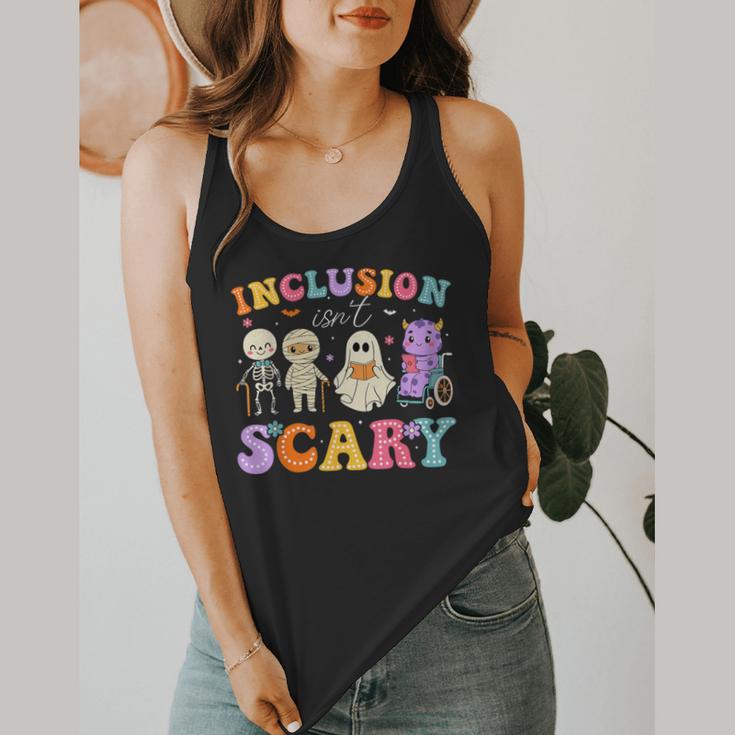 Inclusion Isn't Scary Ghost Halloween SLP Sped Teacher Flowy Tank, funny design Inclusion Isn't Scary Ghost Halloween SLP Sped Teacher Flowy Tank, funny design