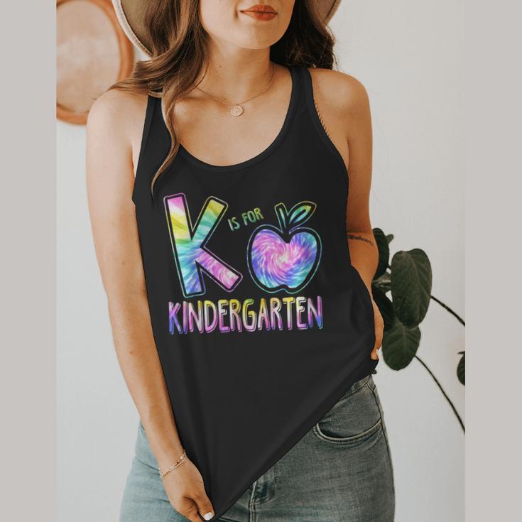 K Is For Kindergarten Teacher Tie Dye Back To School Kinder Flowy Tank, funny design