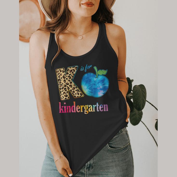 K Is For Kindergarten Teacher Tie Dye Back To School Kinder For Men Women Girls Kids Flowy Tank, funny design