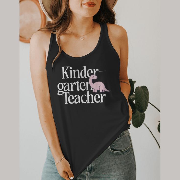 Kindergarten Teacher Dinosaur Back To School Flowy Tank, funny design