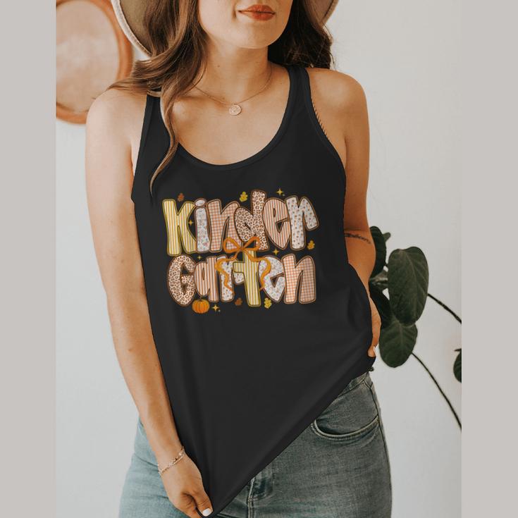 Kindergarten Teacher Fall Pumpkin Autumn Cute Flowy Tank, funny design Kindergarten Teacher Fall Pumpkin Autumn Cute Flowy Tank, funny design