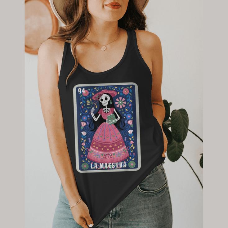 La Maestra Halloween Mexican Bingo Card Teacher Lottery Card Flowy Tank, funny design La Maestra Halloween Mexican Bingo Card Teacher Lottery Card Flowy Tank, funny design