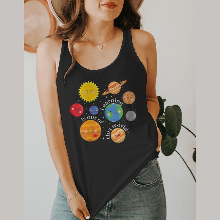 Learning Is Out Of This World Science Teacher Planets Flowy Tank, funny design Learning Is Out Of This World Science Teacher Planets Flowy Tank, funny design