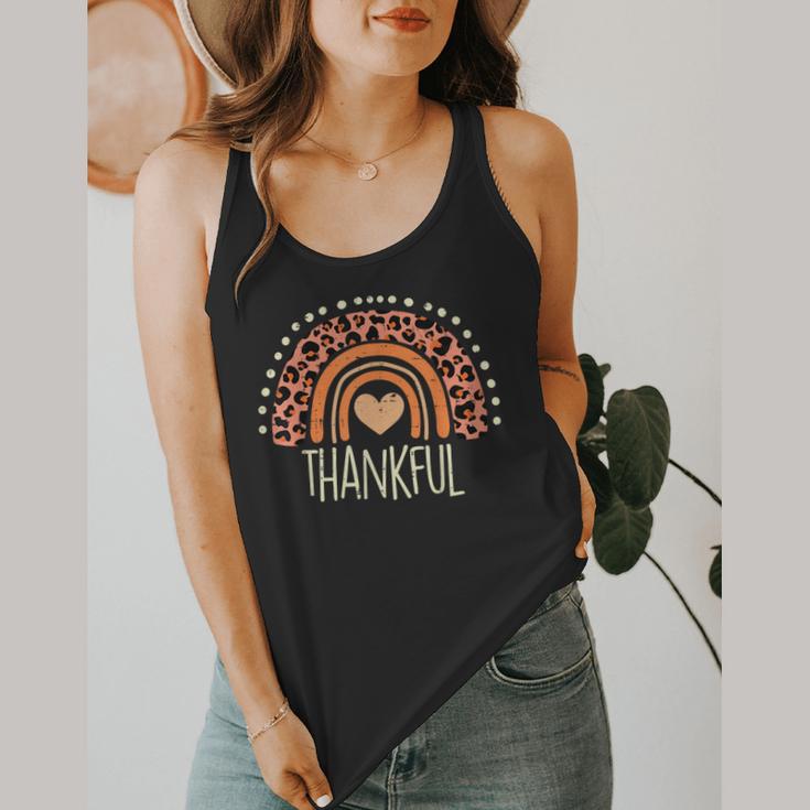 Leopard Rainbow Thankful Thanksgiving Teacher Women Kids Flowy Tank, funny design Leopard Rainbow Thankful Thanksgiving Teacher Women Kids Flowy Tank, funny design