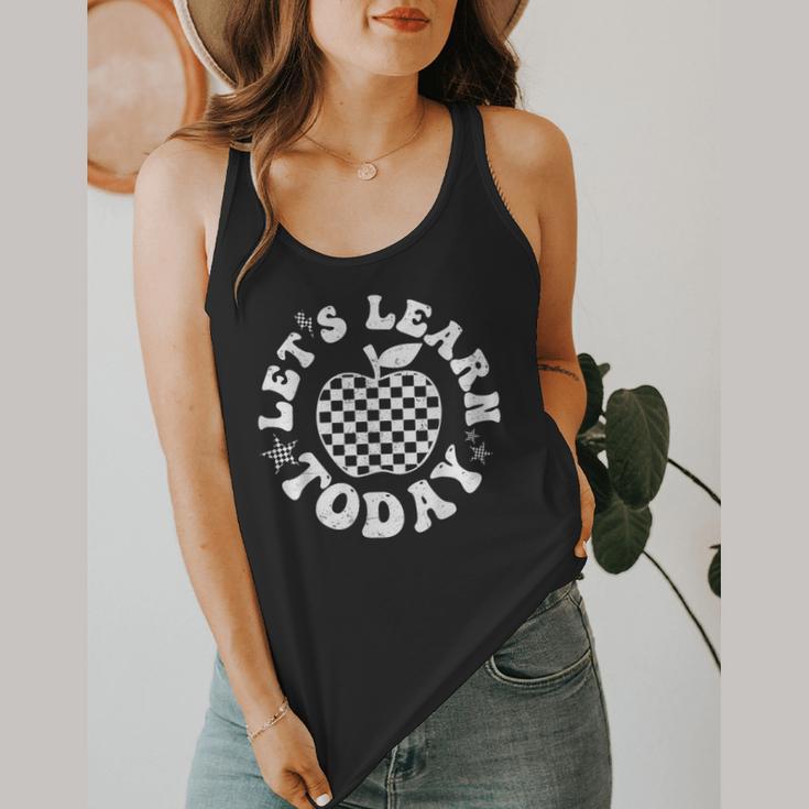 Let's Learn Today Checkered Apple Back To School Teacher Flowy Tank, funny design Let's Learn Today Checkered Apple Back To School Teacher Flowy Tank, funny design