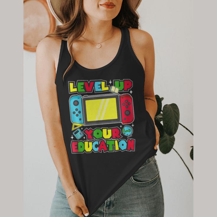 Level Up Your Education Gaming Inspired Teacher Gamers Flowy Tank, funny design Level Up Your Education Gaming Inspired Teacher Gamers Flowy Tank, funny design