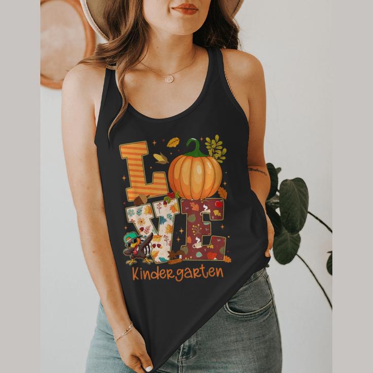 Love Kindergarten Teacher Turkey Thanksgiving Autumn Fall Flowy Tank, funny design Love Kindergarten Teacher Turkey Thanksgiving Autumn Fall Flowy Tank, funny design