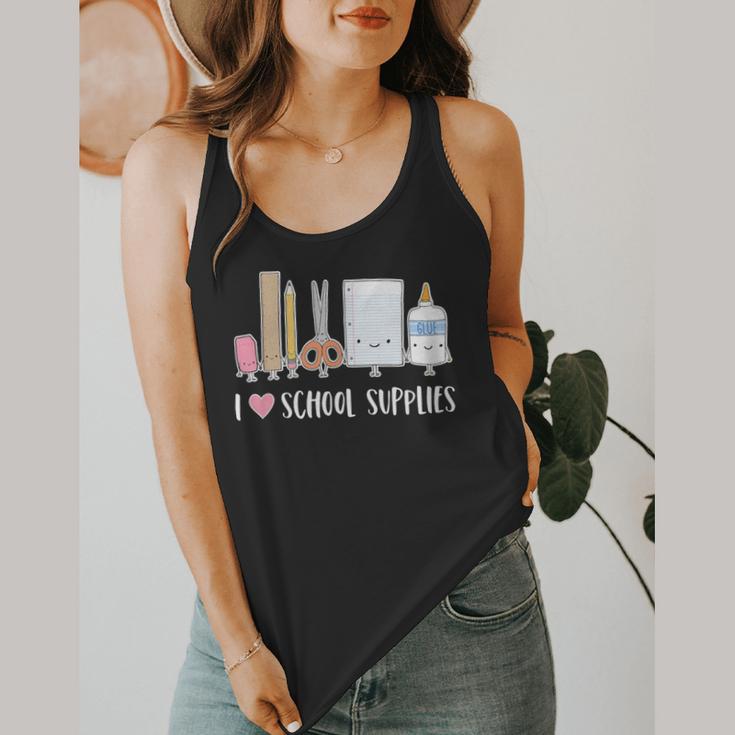 I Love School Supplies Teacher Shirt Flowy Tank, funny design I Love School Supplies Teacher Shirt Flowy Tank, funny design