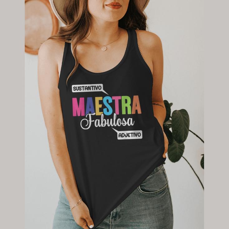 Maestra Fabulosa Bilingual Spanish Espanol Teacher School Flowy Tank, funny design Maestra Fabulosa Bilingual Spanish Espanol Teacher School Flowy Tank, funny design