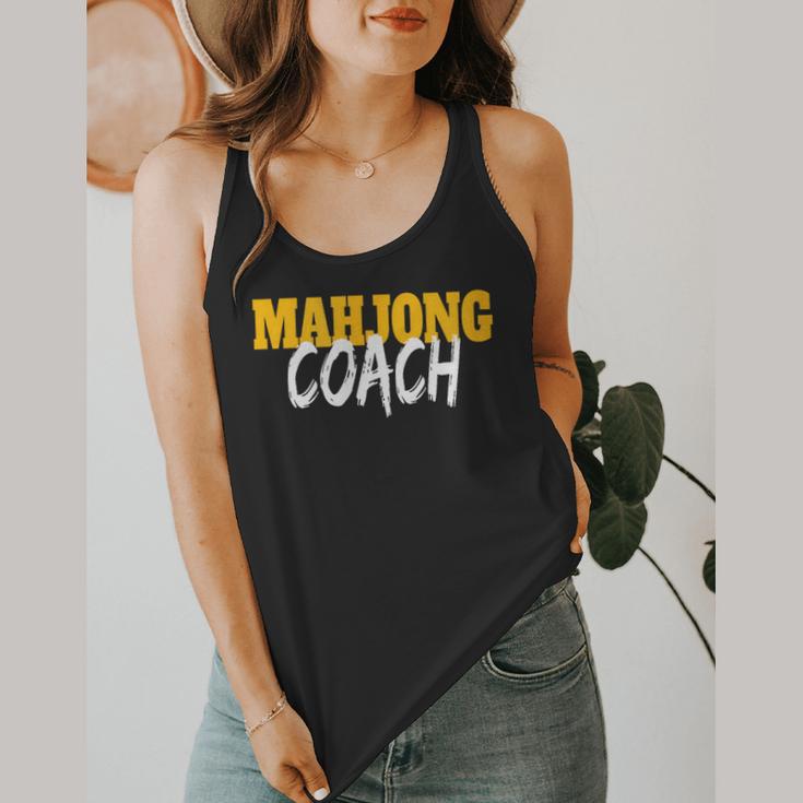 Mahjong Coach Coaching Trainer Teacher Flowy Tank, funny design