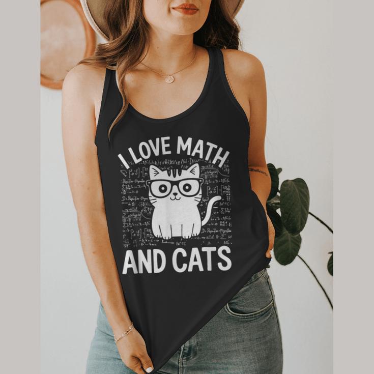 Math And Cats Apparel For Teachers Students Cat Lovers Flowy Tank, funny design